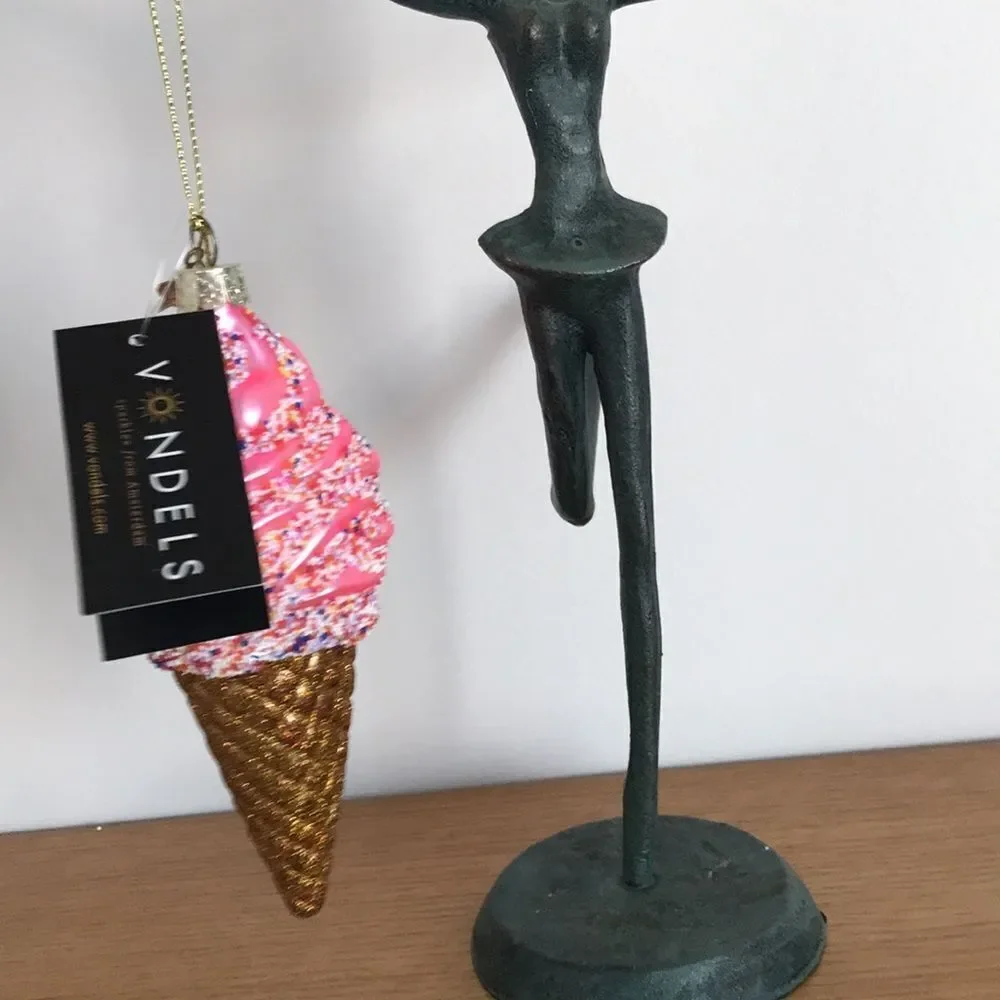 Anthropologie Vondels Ice Cream Cone Ornament Set of Two.
